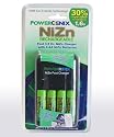Powergenix ZR-PGX5HRAA-4B 5-Hour Fast Charger with 4 AA 1.6v High Voltage Rechargeable Batteries (Green)