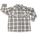 DKNY - Toddler Boys Button Down Shirt, White, Black, Grey (Size 2T)