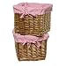 Baby : Set of 2 Honey Baskets with Pink Gingham Liners