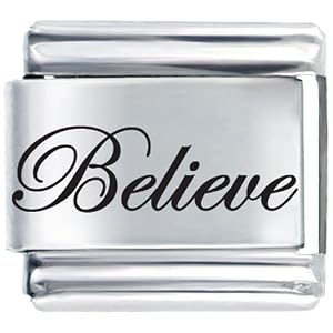 Buy Believe Laser Italian Charm by Pugster
