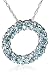 10k White Gold Blue Topaz Circle Pendant, 18"