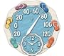 Springfield 91620 12-Inch Sandals Thermometer with Clock