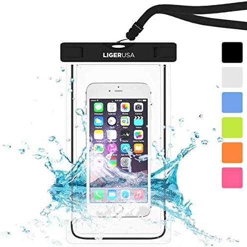 Waterproof Case PRO - Universal Pouch Transparent Dry Bag For iPhone, Samsung Galaxy And Any Smartphone Up to 6" Diagonal, Water-resistant, Sand-proof, Dirt-proof - Black Hawk Edition By LigerUSA