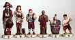 Pirates Chessmen- 3 1/2" King