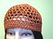 Cp107, Hand Crocheted Rust Color Rayon Cotton Gimp Skull Cap for Men Women and Teens