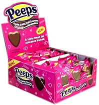 Dark Chocolate Covered Valentine's Day Heart Marshmallow Peeps 24ct.