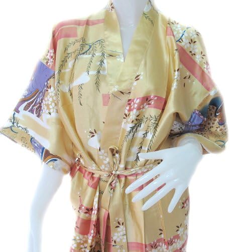 THAISMILE JAPANESE TRADITION BATHROBE FOR WOMEN'S SOFT SILK FABRIC ROBE - (FREE SIZE)