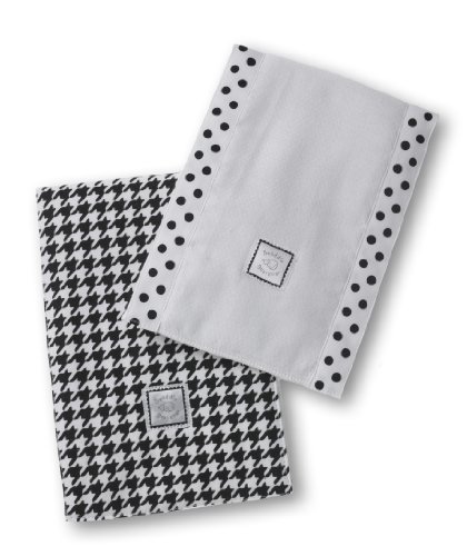 SwaddleDesigns Puppytooth Set of 2 Baby Burpies, Black