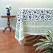 Kitchen & Housewares : Moonlit Taj ~ Elegant Floral Turquoise Luxury Round Tablecloth 90 Round
