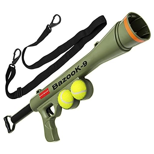BazooK9 Tennis Ball Launcher Gun Rated Best Dog Toy Includes 2 Squeaky Balls for a Bazooka