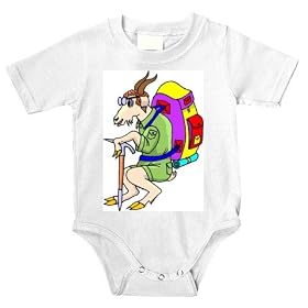 Onesie with goat, prospector, prospecting, animal, hiking