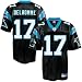 Image of Reebok NFL Equipment Carolina Panthers #17 Jake Delhomme Black Replica Football Jersey