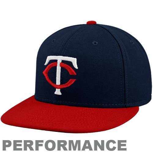 MLB Minnesota Twins Authentic On Field Road 59Fifty Fitted Cap, Navy/Red, 7.125