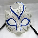 Venetian Sparkling Blue White and Silver Party Mask