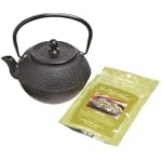 Primula Cast Iron 40-Ounce Tea Pot, Black with Tea Sample