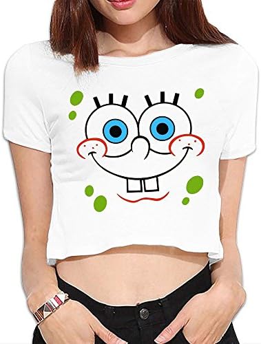 Women SpongeBob SquarePants Smile Face Cool Crop Top