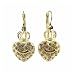 Earrings - E10 - Designer Inspired "Crown" Heart - Gold Tone Metal