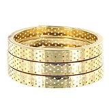 Special Price! Gold Colored Bangle Set with Textured Designs