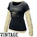 Nike Purdue Boilermakers Ladies Black-Gold Cross Campus Double Layer Long Sleeve Vintage T-shirt