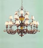 Crystorama Handpainted Wrought Iron Chandelier Accented with Amber detail - Golden Umber