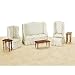Town Square Miniatures Walnut Living Room Dollhouse Miniature Set - 00303