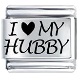 Laser I Heart Hubby Italian Charm