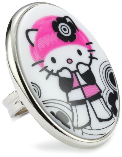 TARINA TARANTINO Hello Kitty Pink Head White Mod Ring, Size 6.5