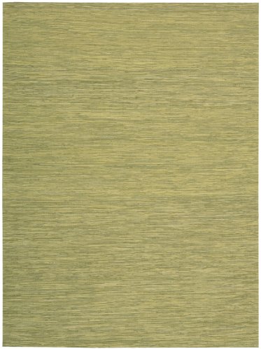 Nourison Pelle Green Solid 5.6-Feet by 7-1/2-Feet 100-Percent Leather Area Rug