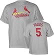 Men`s St. Louis Cardinals #5 Albert Pujols `Name and Number` S/S Grey Tee