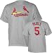 Men`s St. Louis Cardinals #5 Albert Pujols `Name and Number` S/S Grey Tee
