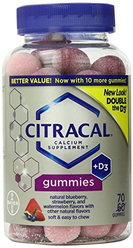 Citracal Calcium Gummies Plus D3, Assorted Fruit, 60 Gummies (Pack of 2)