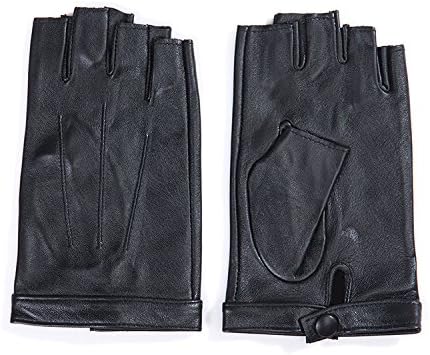 Women Sexy 4 Colors Fingerless Leather Gloves NMG504 (M, Black)