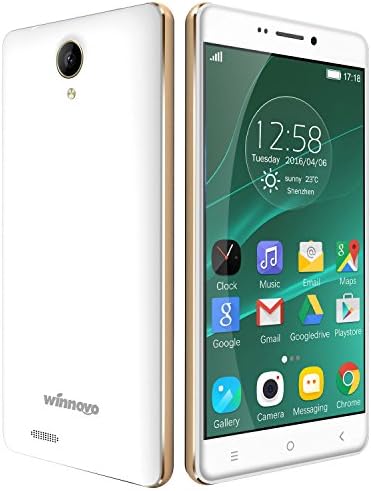 Winnovo K56 5.5" Unlocked Dual SIM Quad Core 4G LTE Smartphone with Android 5.1 HD IPS 2.5D Curved Screen 8GB ROM 8MP Camera 2800mAh Cell phone Phablet (White)