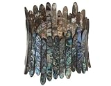 Black Mother of Pearl Slip On Expandable Elastic Bracelet