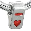 Whistle Heart European Bead Fits Pandora Charm Bracelet