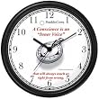 Habit 1 - A Conscience is a Compass (English Text) - Wall Clock from THE 7 HABITS - CLOCK COLLECTION by WatchBuddy Timepieces (Black Frame)