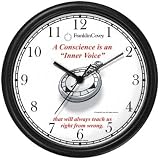 Habit 1 - A Conscience is a Compass (English Text) - Wall Clock from THE 7 HABITS - CLOCK COLLECTION by WatchBuddy Timepieces (Black Frame)