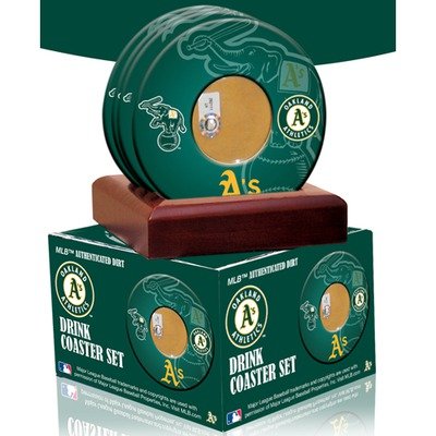 Oakland Athletics Coasters with Game Field Dirt (Set of 4)