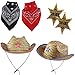 Funny Party Hats Sheriff Costume - Cowboy Hat with Cowboy Accessories - Western Sheriff Set