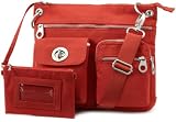 Baggallini Sydney Bagg with Silver Hardware, Tomato, One Size