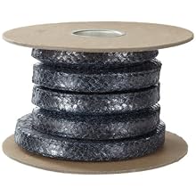 Palmetto Style 5080 Flexible Graphite Compression Packing Seal, Carbon Corners, Shiny Gray