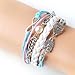 AONIMEI Fashion Lady Retro Infinity Wings Owl Strands Suede Rope Bracelet Gift