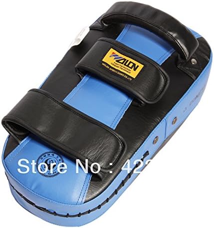 Muay Thai Kick Boxing Strike Curve Pad Punch MMA Focus Target Pad Blue & Black (1 Piece)