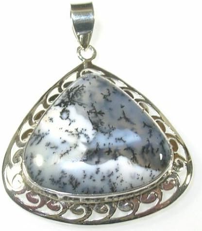 Dendrite Opal &amp; Sterling Silver Freeform Pendant