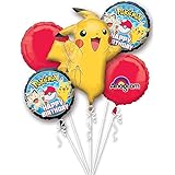 Pokemon Pikachu and Friends Birthday 5 Mylar Balloons Bouquet ~ Party Supplies