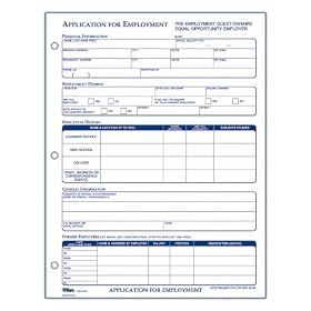 Tops 8 1/2 x 11 Inch Employee Application 50 Sheet Pads 2 Pack (32851)