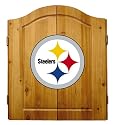 Imperial Pittsburgh Steelers Licensed Solid Pine Cabinet and Bristle Dartboard Set