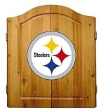 Imperial Pittsburgh Steelers Licensed Solid Pine Cabinet and Bristle Dartboard Set