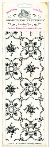 Something Tattered Pantry Wallpaper Background Stamp, 8 by 3-Inch