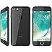 FlexGear iPhone 7 case, Clear Hard PC Back TPU Bumper + Tempered Glass Screen Protector (Clear - Black)